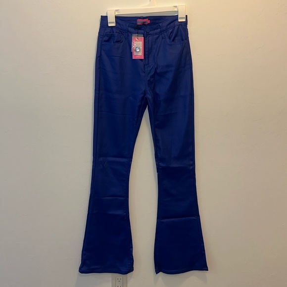 Edikted blue leather pants - Picture 1 of 4